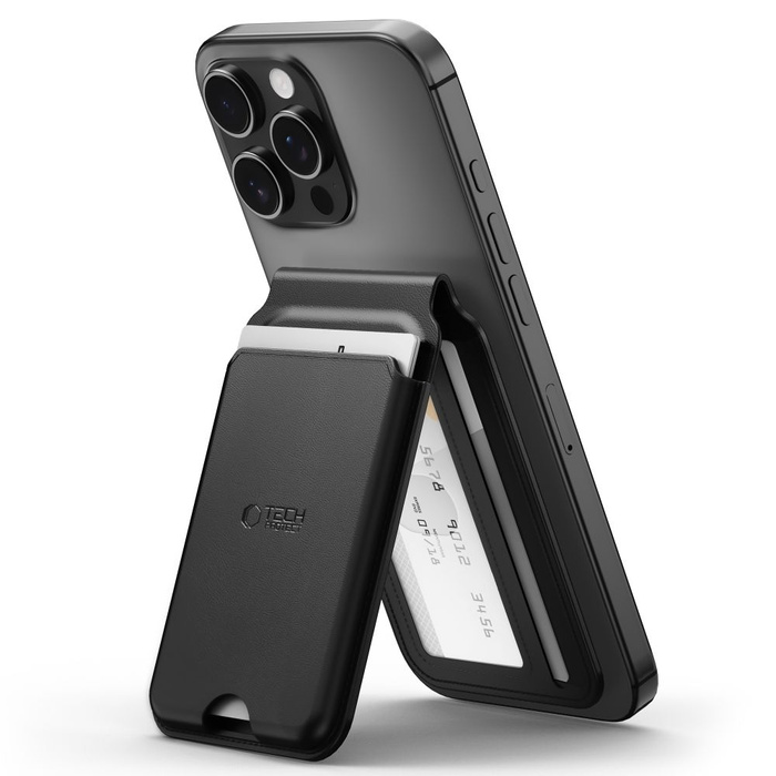 TECH-PROTECT MAGWALLET STAND MAGSAFE UNIVERSAL MAGNETIC CARD HOLDER BLACK