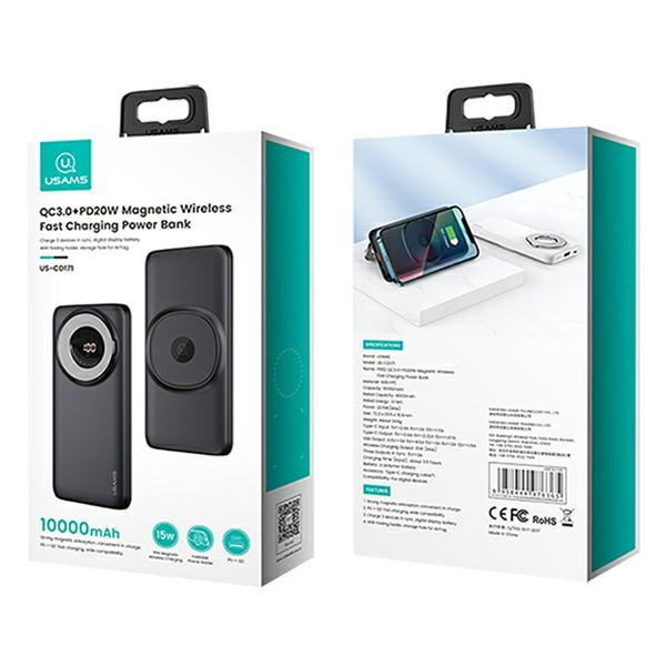 USAMS Powerbank PB62 10000mAh 20W QC3.0+PD Magnetic Wireless Fast Charge ne blau/blau 10KCD17104 (US-CD171)