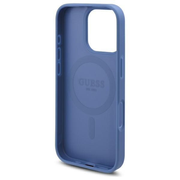 Guess GUHMP16XP4ROPEMCB iPhone 16 Pro     Max 6.9" niebieski/blue hardcase 4G Flowers Print MagSafe