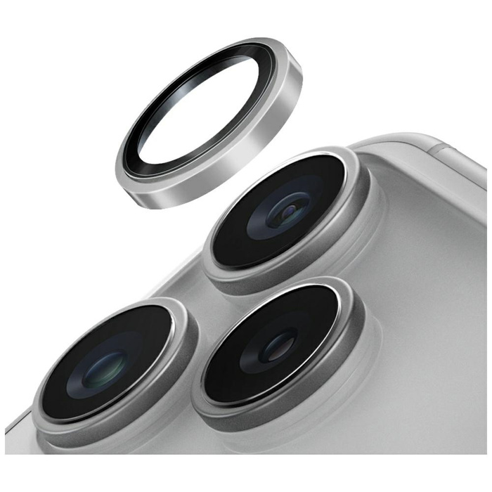 Szkło na obiektyw aparatu UNIQ Optix     Prime Camera Lens Protector do iPhone 17 Pro / iPhone 17 Pro Max z aplikatorem srebrny