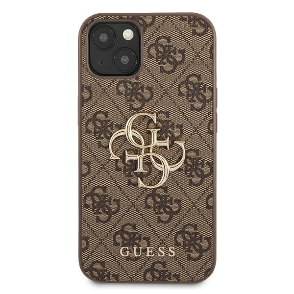 GUESS Apple iPhone 13 4G Big Metal Logo Braun Hülle