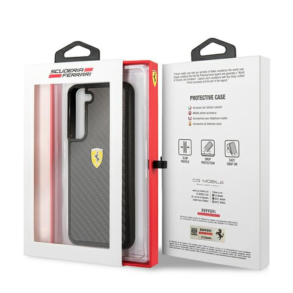 Case FERRARI Samsung Galaxy S22 On Track Real Carbon Black Hardcase