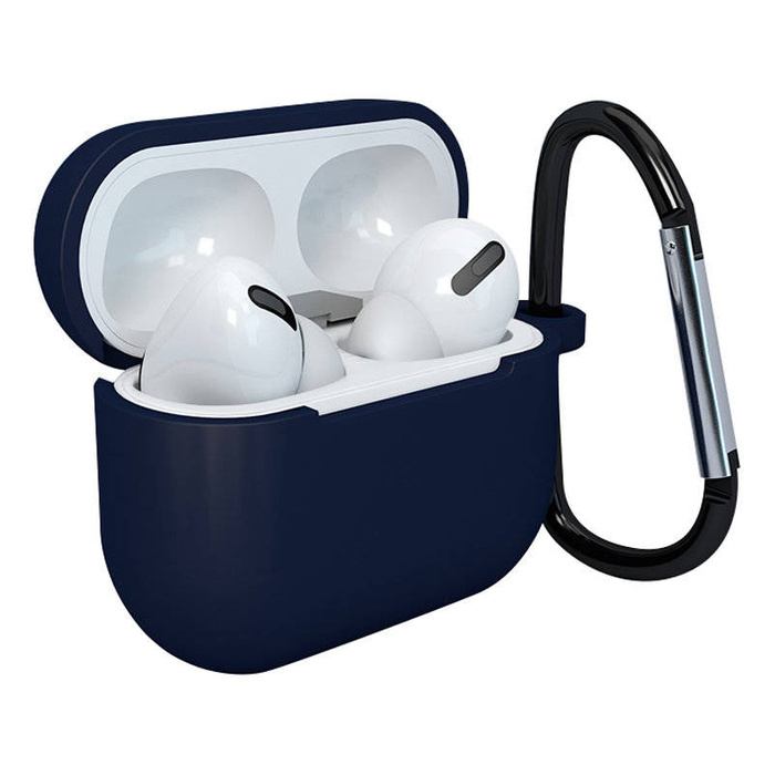 Hülle für AirPods 3 silikoneu soft case kopfhörer + Schlüsselanhänger dunkelblau (case D)