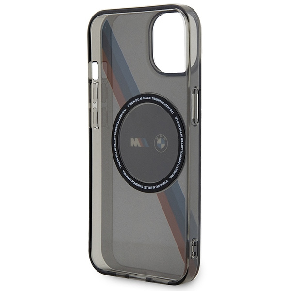 Funda BMW BMHMP14SHDTK iPhone 14 6,1" gris/gris Rayas tricolor MagSafe