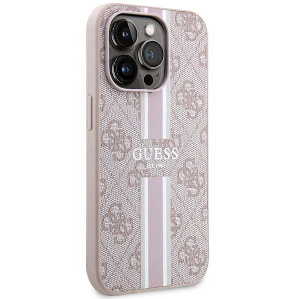 Hülle Guess GUHMP14XP4RPSP iPhone 14 Pro Max 6.7" rosa/rosa hartcase 4G Printed Stripes MagSafe Case