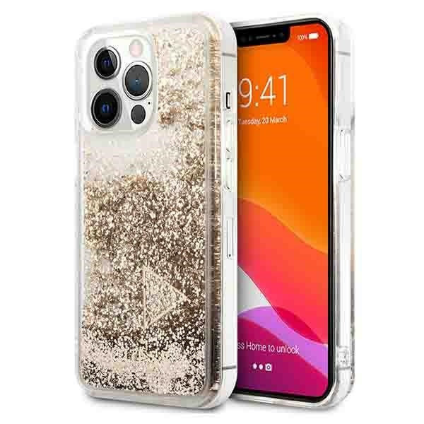Hülle GUESS Apple iPhone 14 Pro Max Glitter Charms Gold Hartcase