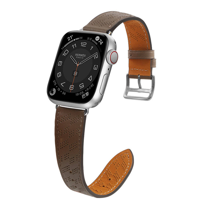 Cinturino in pelle Cinturino in pelle per Apple Watch Ultra, SE, 8, 7, 6, 5, 4, 3, 2, 1 (49, 45, 44, 42 mm) cinturino marrone scuro