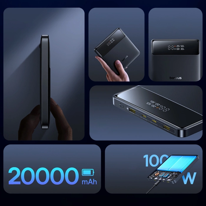 Powerbank Baseus Blade H1 20000mAh 100W z wyświetlaczem - czarny