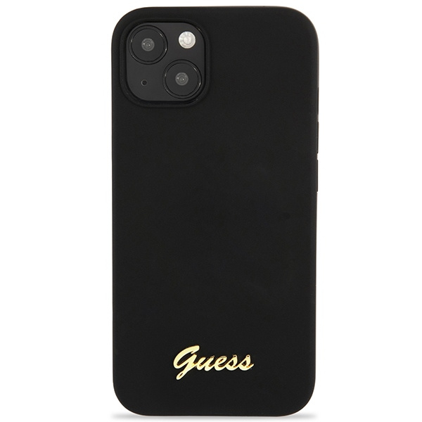 Guess GUHCP13MLSLMGBK iPhone 13 6,1" nero/nero durocase Silicone Script Gold Logo