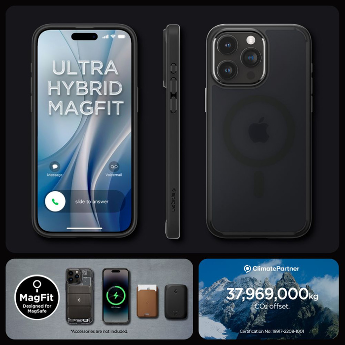 Case iPhone 15 Pro Max Spigen Ultra Hybrid Mag MagSafe Frost Black Case
