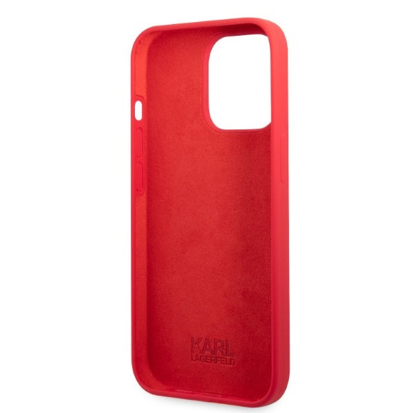Case Karl Lagerfeld Klhcp13lslmp1r iPhone 13 Pro / 13 6.1" Hardcase Red/red Silicone Plaque Case