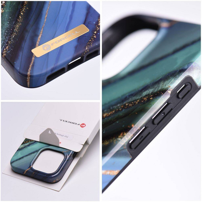 Etui na iPhone 15 PRO Forcell F-Protect Mirage zgodny z MagSafe jade marble