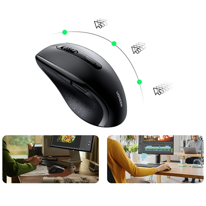 Mouse Ugreen wireless ergonomic optical - black