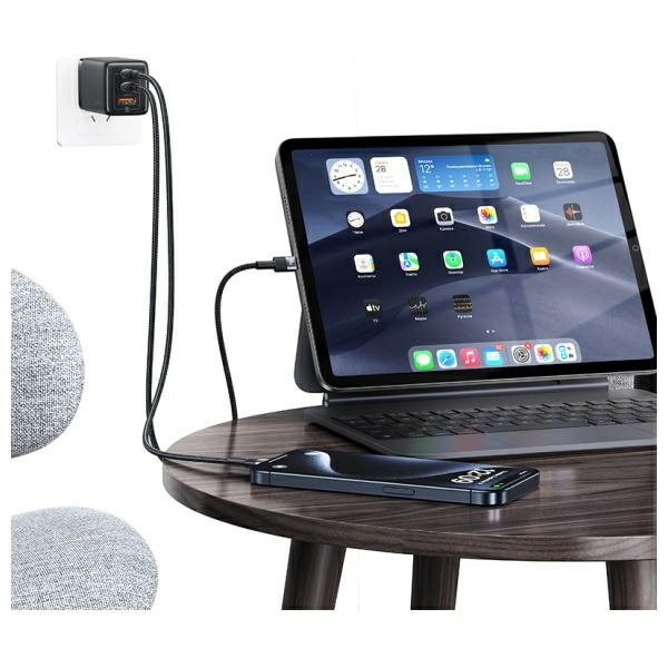 USAMS Kabel USB-C na USB-C 60W 1.2m       Aluminum Alloy Data Cable SY Series SJ724USB01 (US-SJ724)