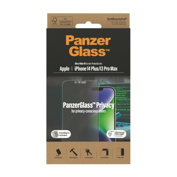 PanzerGlass Ultra-Wide Fit iPhone 14 Plus / 13 Pro Max 6.7" Privacy Screen Protection Antibacterial Easy Aligner Included P2785