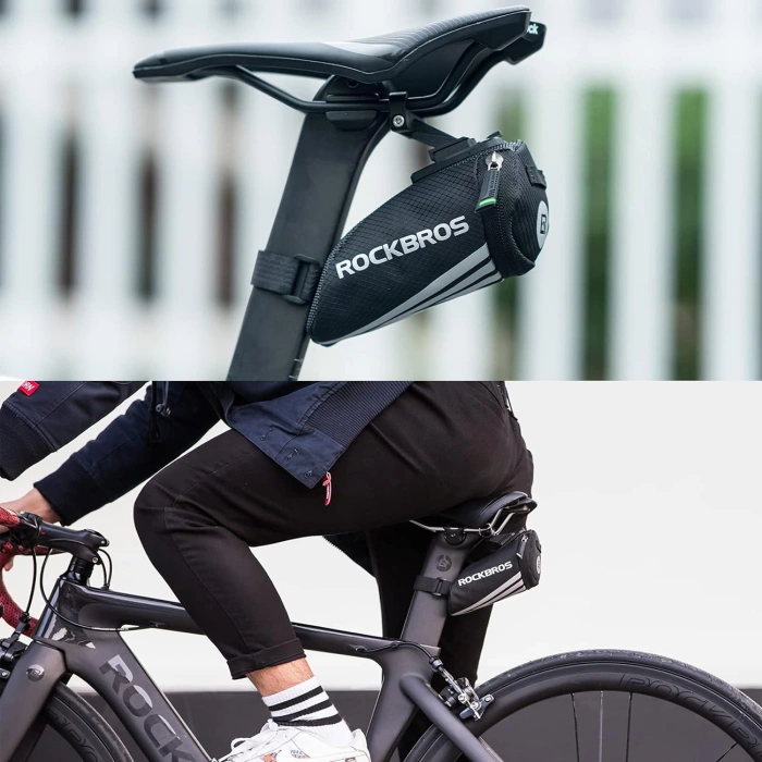 Borsa da bicicletta Rockbros C28 sotto la sella - nera