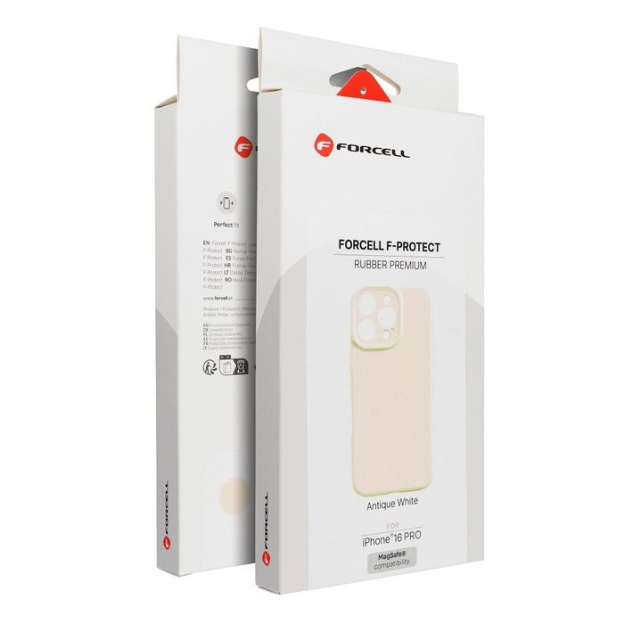 Etui na iPhone 15 PRO MAX Forcell F-Protect Rubber Premium zgodny z MagSafe antique white 0INT