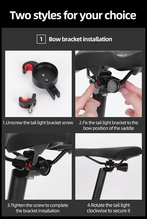 Rockbros Q5 Rear Bike Light with Intelligent Stop System - Black