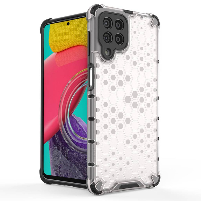 Funda blindada Honeycomb con marco de gel para Samsung Galaxy M53 5G transparente