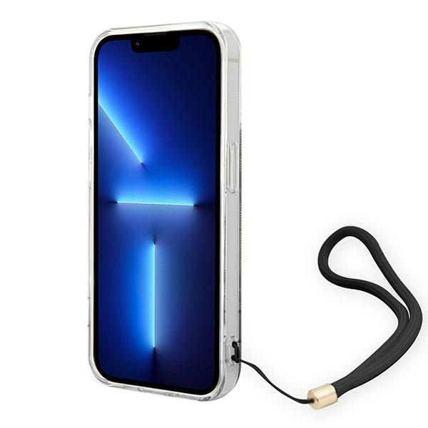 Hülle GUESS Apple iPhone 14 Pro Max 4G Print Strap Braun Hartcase