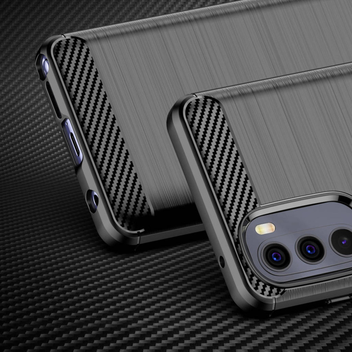 Carbon Case flexibilní pouzdro kryt Motorola Moto G Stylus 2022 černý