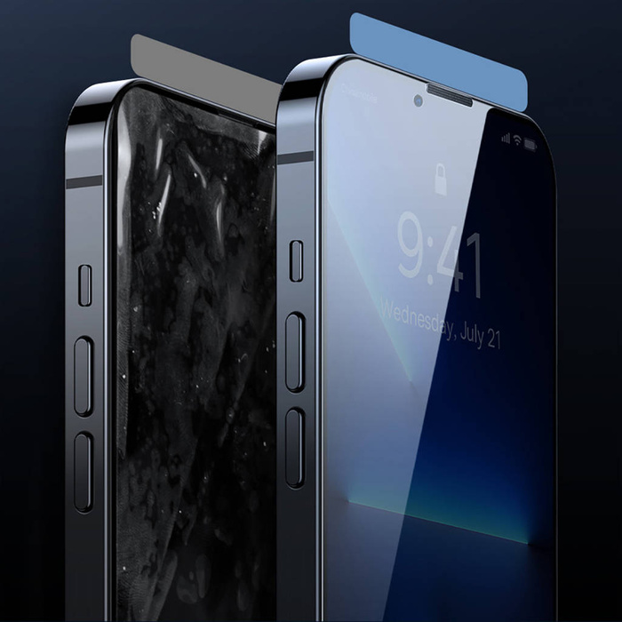 Baseus 0,3 mm-es teljes üveg kristályos edzett üvegfólia (sejtpor elleni védelem) iP 12/12 Pro 6,1 hüvelykes (2db / csomag + beillesztési műtárgy) átlátszó