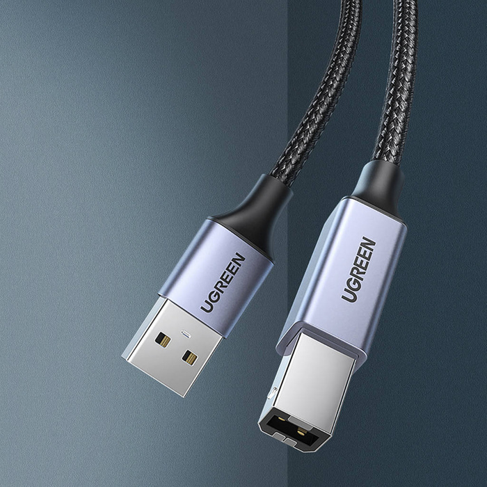 Ugreen uSB Typ B Druckerkabel (Stecker) - USB 2.0 (Stecker) 480 Mbps 5m Schwarz (US369 90560)