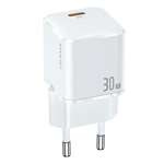 Ricarica della rete USAMS. 1xUSB-C T45 mini 30W (solo testa) PD3.0 ricarica veloce bianco/bianco CC148TC02 (US-CC148)