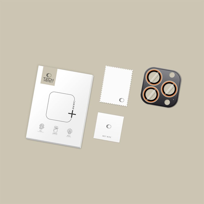 OSŁONA APARATU TECH-PROTECT CAMRING FIT+ IPHONE 14 PRO / MAX / 15 PRO / MAX / 16 PRO / MAX / 17 PRO / MAX COSMIC ORANGE