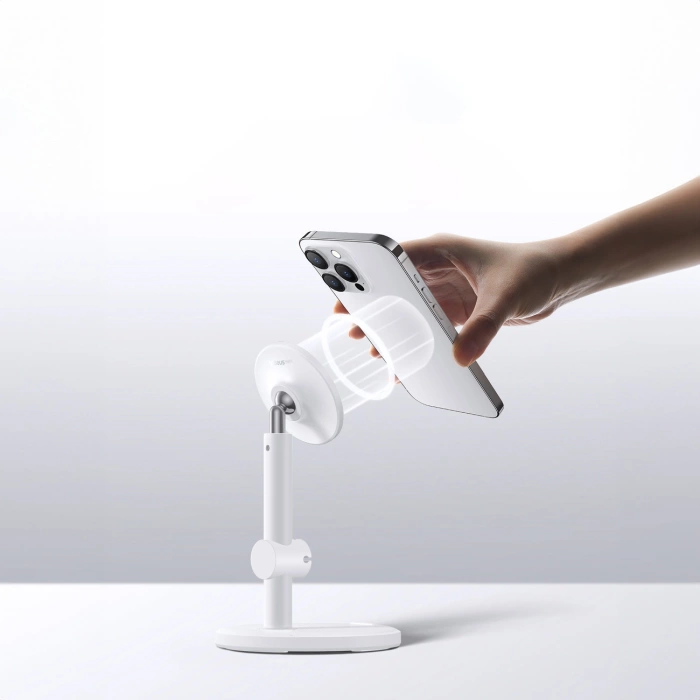 Magnetic Desktop Phone Stand Baseus MagPro (white)