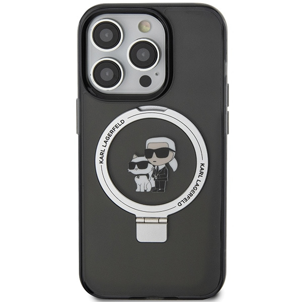Case Karl Lagerfeld KLHMP13LHMRSKCK iPhone 13 Pro 6.1" black/black hardcase Ring Stand Karl&Choupettte MagSafe Case