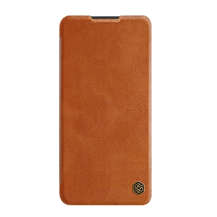 Nillkin Qin Case etui do Xiaomi Redmi Note 11T 5G / Note 11S 5G / Note 11 5G (China) / Poco M4 Pro 5G osłona na aparat kabura pokrowiec obudowa z klapką brązowy