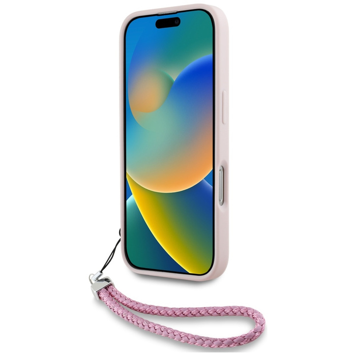 Etui Karl Lagerfeld Quilted Initial Logo & Chain Strap do iPhone 16 Pro różowy