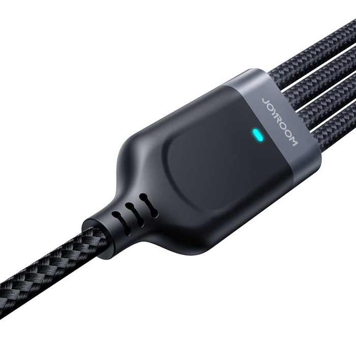 USB-Kabel 4in1 USB-A - 2 x USB-C / Lightning / Micro zum Laden und Datenübertragung 1,2m Joyroom S-1T4018A18 - schwarz