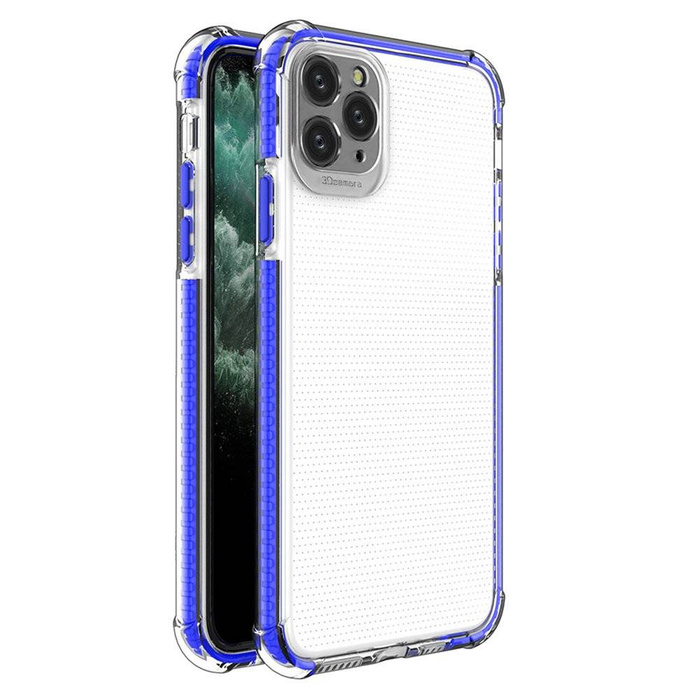 Pružný Armor gelový elastický pancéřový kryt s barevným rámečkem pro iPhone 11 Pro Max modrý