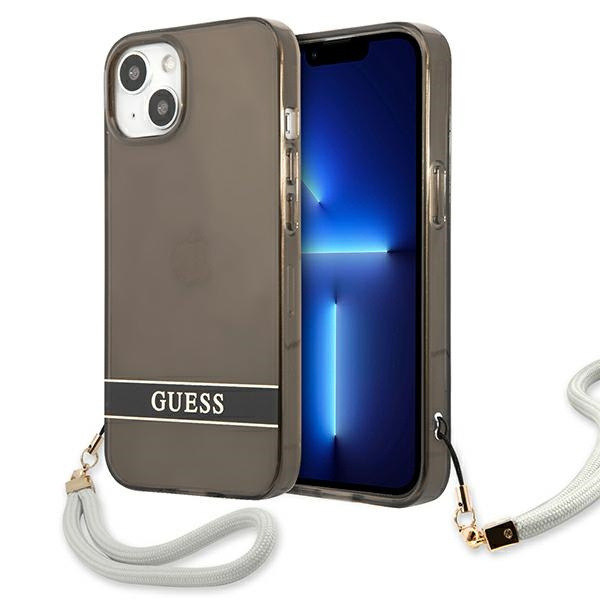 Case GUESS Apple iPhone 13 Mini Translucent Stap Black Hardcase