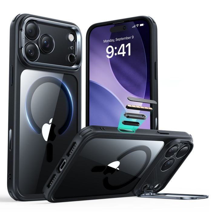 ESR CLASSIC HYBRID STÄNDER MagSafe IPhone 17 PRO MAX KLAR/SCHWARZ