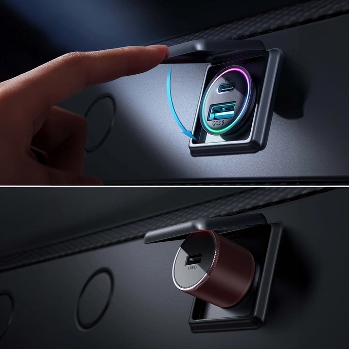 Joyroom JR-CCN04 Mini chargeur USB-A USB-C 60 W - noir