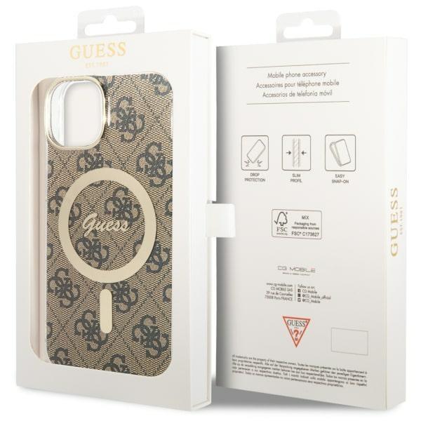Funda Guess GUHMP14MH4STW iPhone 14 Plus 6.7" marrón/marrón durocase 4G MagSafe Case