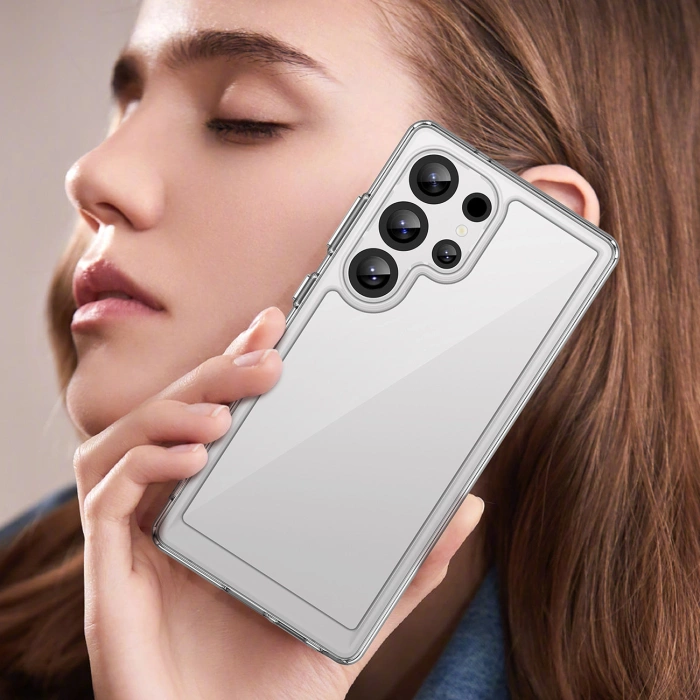 Outer Space Case Silikonhülle mit Gelrahmen für Samsung Galaxy S25 Ultra – transparent