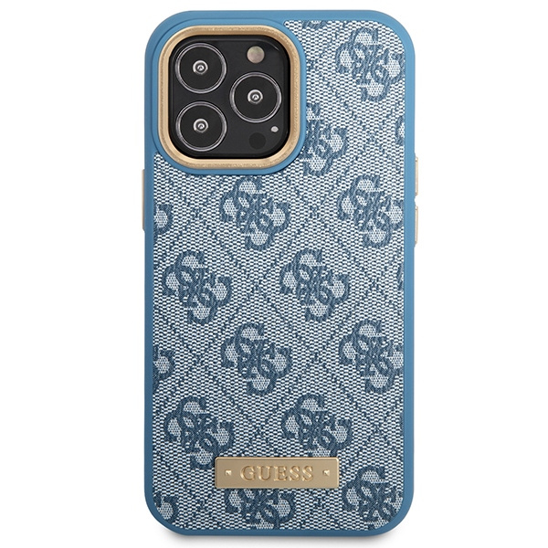 Guess GUHMP14LU4GPRB iPhone 14 Pro 6.1" blau/blau hart case 4G Logo Plate MagSafe