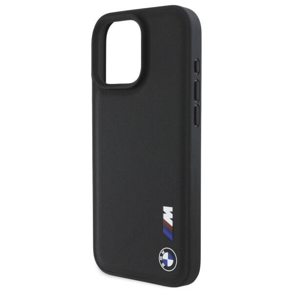 Case BMW iPhone 16 Pro Max 6.9" black/black hardcase Smooth Rubber Logo
