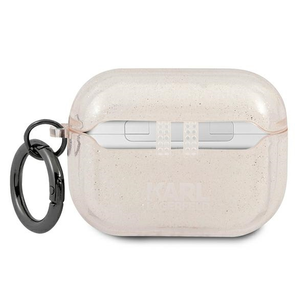 Cover KARL LAGERFELD Apple AirPods Pro Cover Glitter Karl's Head Gold Case