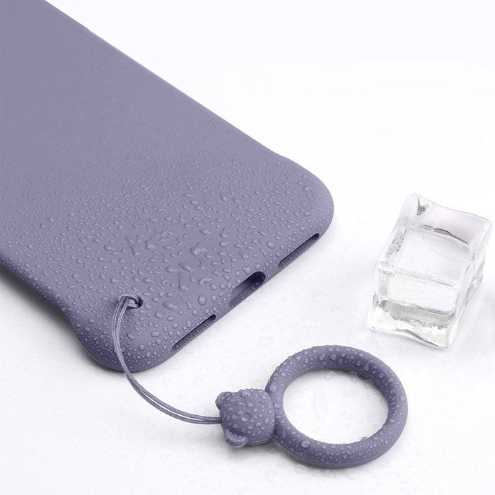 Lanyard en silicone téléphone ours en peluche anneau doigt jaune