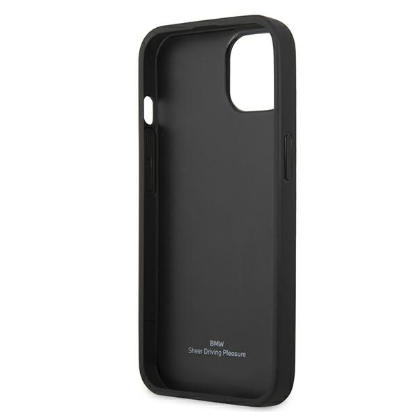 Cover BMW Apple iPhone 13 Mini Curve in pelle Perforate Nero Hardcase