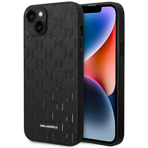 Karl Lagerfeld KLHCP14MSAKLHPK iPhone 14 Plus 6,7" hartcase schwarz/schwarz Saffiano Mono Metall Logo