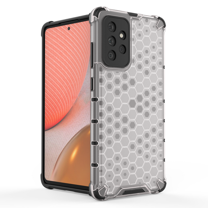 Housse blindée en nid d'abeille coque avec cadre en gel Samsung Galaxy A72 4G transparent