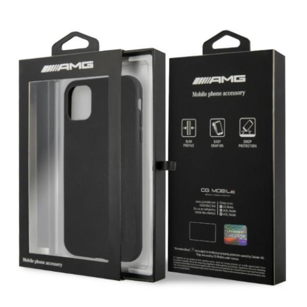 AMG AMHCN61DOLBK iPhone 11 6.1" schwarz/schwarz hartcase Leder Hot Stamped