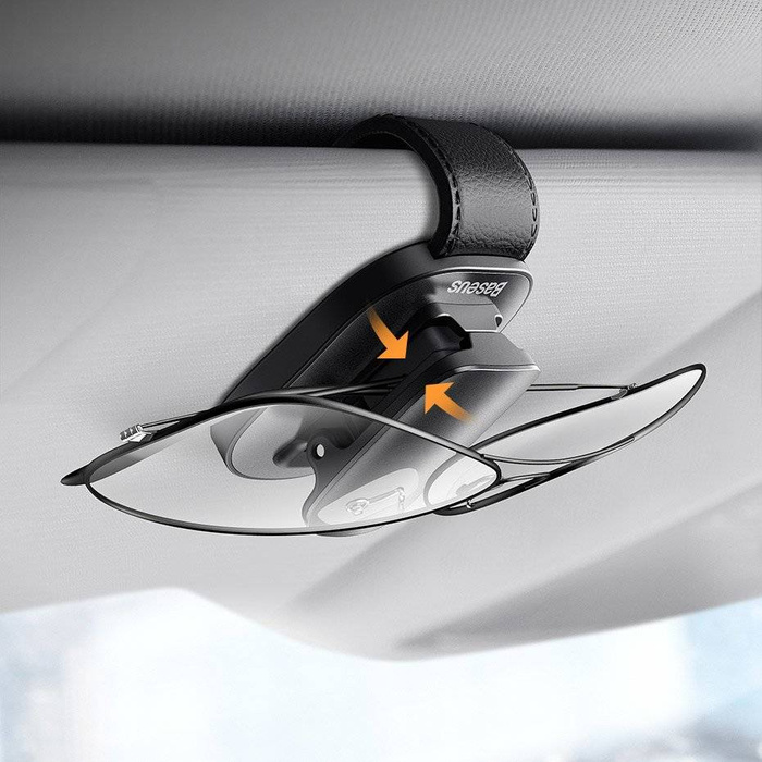 Baseus clip supporto auto per occhiali per occhiali argento (ACYJN-B0S)