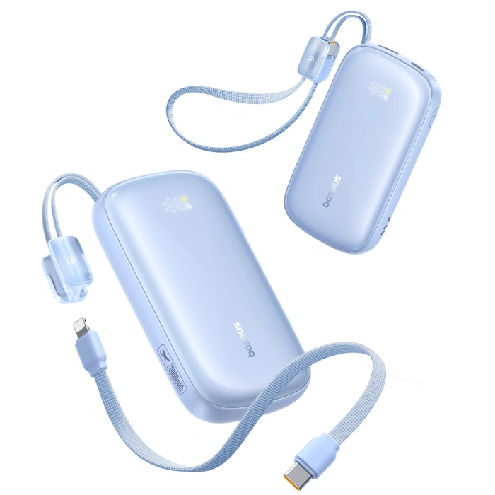 Powerbank Baseus EnerFill FC21 Qpow 3 Ultra 20000mAh 22.5W z wyświetlaczem z dołączonym kablem - niebieski